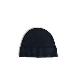 Seven Gauge Black Wool Beanie Men